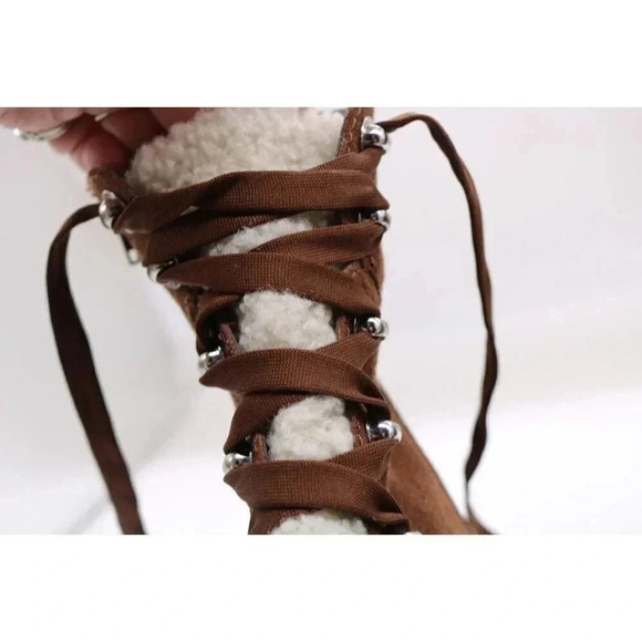 Steve Madden Rainer Lace Front Chunky Boots-Suede-Size 10 M - Picture 7 of 11